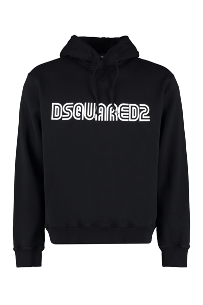 Dsquared2 Logo Print Hoodie In Black