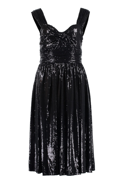 Polo Ralph Lauren Sequin-embellished Midi Dress In Black