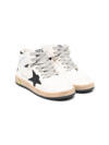 Golden Goose Sky Star High-top Leather Sneakers In Bianco