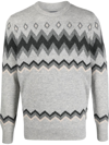Barbour Regis Fair Isle Wool Sweater In Beige