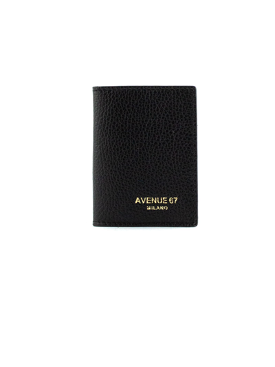 Avenue 67 Black Leather Card Holder In Nero