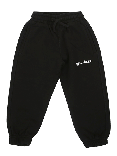 Maison Mihara Ow Script Sweat Pant In Black White