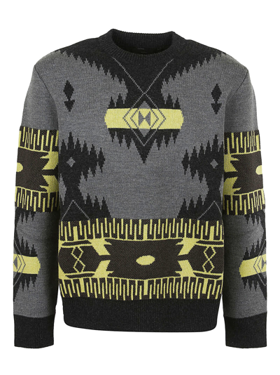 Alanui Icon Jacquard Sweater In Grey
