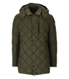 Save The Duck Uwe Green Hooded Padded Jacket In Verde