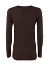Stefano Mortari Round Neck Long Sleeve T-shirt In Dark Brown