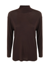 Stefano Mortari Turtleneck Long Sleeve T-shirt In Dark Brown