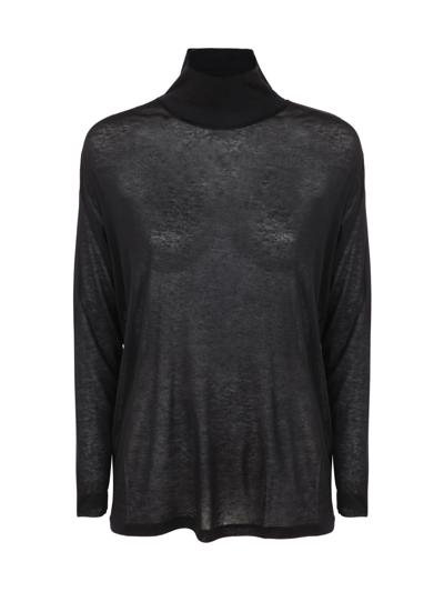 Stefano Mortari Turtleneck Long Sleeve T-shirt In Black