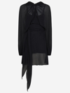 Maison Margiela Twisted Drape Silk Chiffon Mini Dress In Black