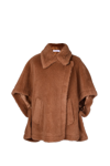 Max Mara Camel-coloured Cape In Teddy Fabric In Camel