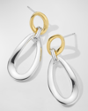 Ippolita Classico Small Chimera Two-tone Smooth Snowman Double-drop Earrings In Gold And Silver