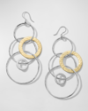 Ippolita Chimera 2-tone Large Hammered Jet Set Earrings In Gold And Silver