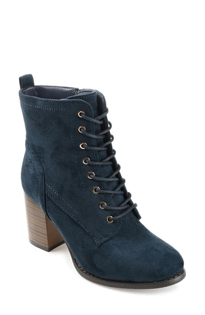 Journee Collection Womens Baylor Stacked Heel Booties In Blue