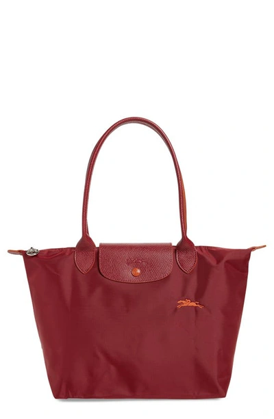 Longchamp Le Pliage Club Small Shoulder Tote In Garnet Red
