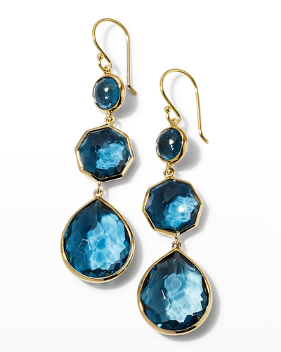 Ippolita Small Crazy 8's Earrings In 18k Gold In London Blue Topaz