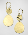 Ippolita 18k Yellow Gold Classico Crinkle Double Drop Earrings In Yellow Gold