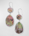 Ippolita Sterling Silver Rock Candy Mother Of Pearl Dot & Teardrop Drop Earrings In Brown Shell