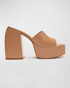 Schutz Aretha Snake-embossed Platform Sandals In New Pessego