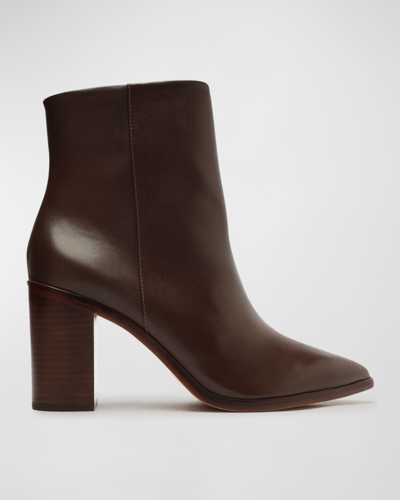 Schutz Maeve Zip Ankle Boots In Dark Chocolate