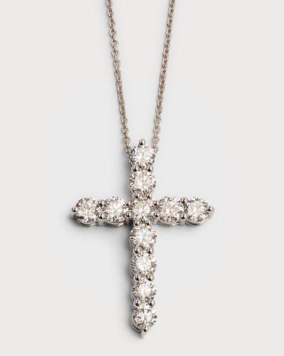 Neiman Marcus Lab Grown Diamonds Lab Grown Diamond 18k White Gold Round Cross Pendant