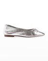 Schutz Arissa Snake-print Ballet Flats In Silver