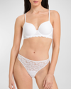 Hanro Luxury Moments Scalloped Lace T-shirt Bra In White