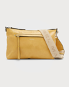 Isabel Marant Nessah Zip Leather Shoulder Bag In Light Yellow