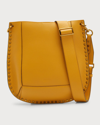 Isabel Marant Oskan Studded Grainy Leather Shoulder Bag In Ochre