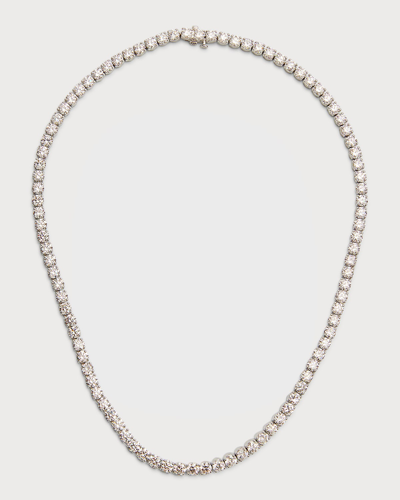 Neiman Marcus Lab Grown Diamonds Lab Grown Diamond 18k White Gold Round Line Necklace, 17"l