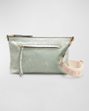 Isabel Marant Nessah Zip Leather Shoulder Bag In Almond Green