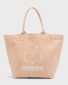 Isabel Marant Yenky Small Washed Canvas Tote Bag In Papaya