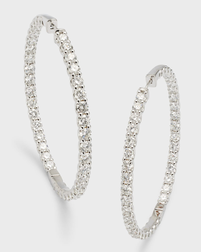 Neiman Marcus Lab Grown Diamonds Lab Grown Diamond 18k White Gold Round Hoop Earrings, 2"l, 9.75tcw