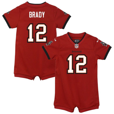 Nike Babies' Newborn & Infant  Tom Brady Red Tampa Bay Buccaneers Game Romper Jersey
