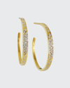Ippolita 18k Stardust Small Crinkle Hoop Earrings With Diamonds
