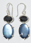 Ippolita Rock Candy Luce 2-stone Drop Earrings In Amazonite And Mother-of-pearl In Blunotte
