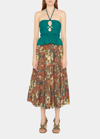 Ulla Johnson Adaleigh Cropped Pintucked Cotton-voile Halterneck Top In Verdigris