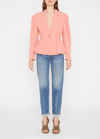 Shop Ulla Johnson Marras Cinched-waist Peplum Jacket In Dahlia