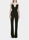 Et Ochs Gabriel Strapless Gathered Glossed-jersey Jumpsuit In Black