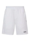 Hugo Boss Boss X Matteo Berrettini Performance-stretch Shorts With Logo Detail And Mesh Accents In White