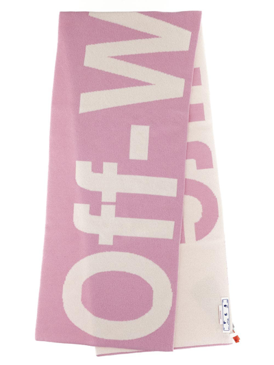 Off-white Logo印花围巾 In Pink