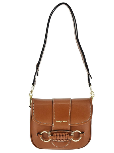 See By Chloé See By Chloe Saddie Leather Satchel In Caramello