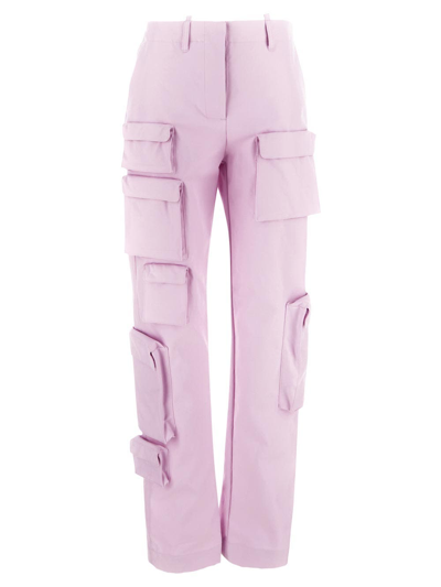 Off-white Multi-pocket Straight-leg Cargo Pants In Pink