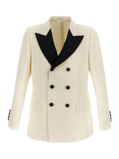Gucci Double-breasted Wool And Mohair Blazer In White