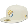 New Era Cream Los Angeles Rams Chrome Dim 59fifty Fitted Hat In Cream