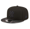 New Era Men's Black New York Yankees Black On Black 9fifty Team Snapback Adjustable Hat In Black