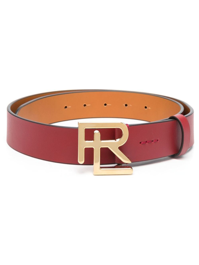 Ralph Lauren Logo-buckle Leather Belt In Rot