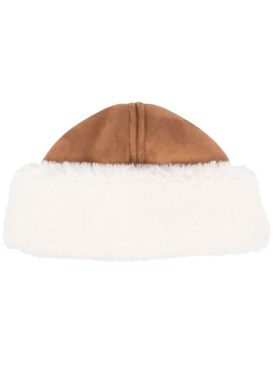 Stand Studio Ruth Shearling Hat In 90000 White/tan