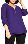 City Chic Sexy Fling Top In Purple