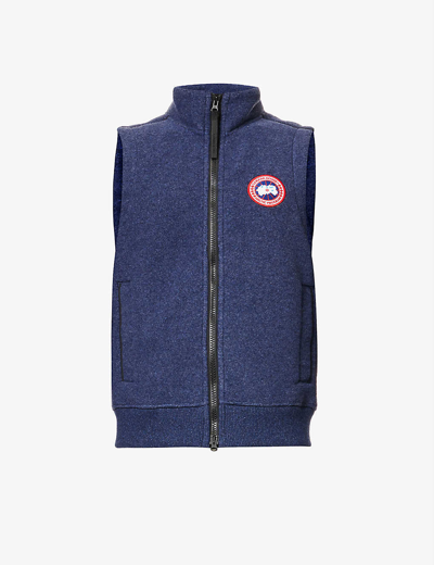 Canada Goose Mersey Funnel-neck Recycled-wool-blend Vest In Blue