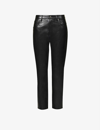 CITIZENS OF HUMANITY CITIZENS OF HUMANITY WOMEN'S BLACK JOLENE HIGH-RISE STRAIGHT-LEG RECYCLED LEATHER-BLEND TROUSERS,61272713