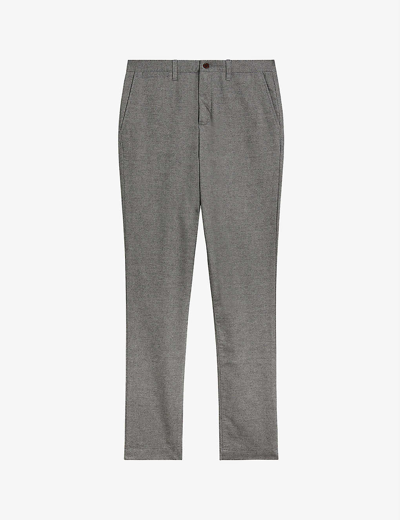 Ted Baker Chilt Irvine-fit Slim-fit Cotton Trousers In Grey